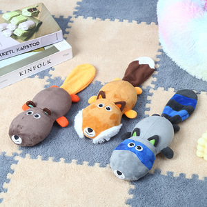 Hot Sale Soft Dog Factory Direct Supplier Custom <b>Plush</b> Interactive Toy Good Quality fox Squirrel Raccoon Dog Pet Toy - Product Image 1