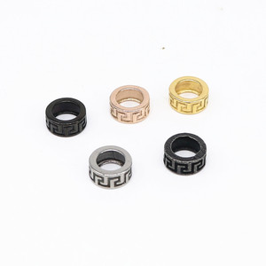 Cuentas de acero inoxidable Yunnique para la fabricación de pulseras, diseño griego vintage, accesorios de joyería, 8 mm de diámetro, proceso de fundición - Product Image 1