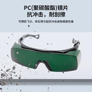 แว่นตานิรภัยสำหรับเลเซอร์ กรอบสีดำ เลนส์หนา 2 มม. ความโปร่งแสง 10% สำหรับป้องกันรังสีแสง พร้อมกรอบปรับได้ - Product Image 4