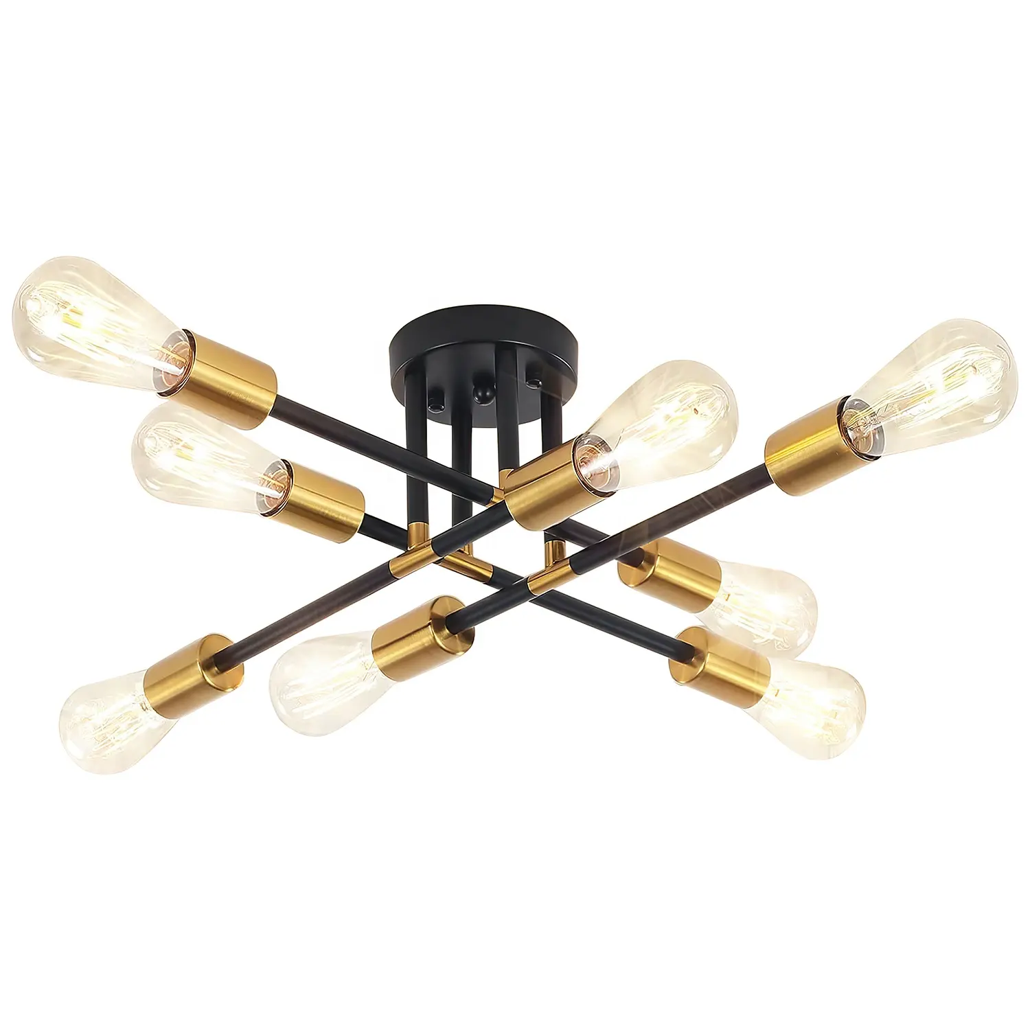 Zqrllhp Sputnik Contracted light luxury style living room i hanging chandelier Semi Flush Mount 8 lights Ceiling Lamp