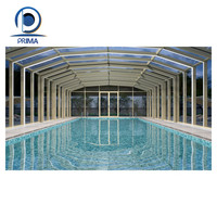 Prima personnalisé design moderne villa préfabriquée étanche conteneur extérieur véranda jardin maison en verre avec couvercle de piscine