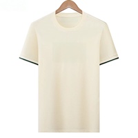 Camiseta de Hombre 2026, Nueva, Casual, para Negocios, Estampada, Transpirable, de Algodón Puro, Suave al Tacto, de Manga Corta y Gruesa