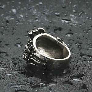Yunnique – bague en acier inoxydable pour hommes, en argent, rétro, Punk, design animal, bijoux, cadeau, 26021 - Product Image 3