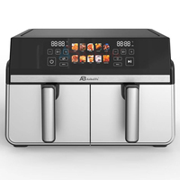 Anbo 10L Digital Smart Dual Air Fryer Appareil de cuisine Double chauffage Grand écran couleur Aspect élégant Friteuse à air