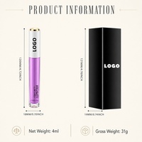 Gloss à lèvres liquide vegan anti-transfert, haute brillance, séchage rapide, hydratant, logo personnalisé OEM ODM