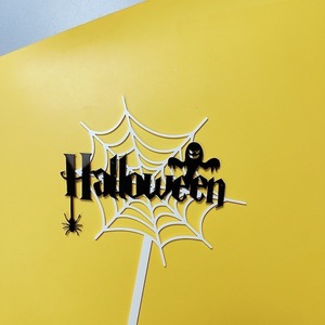 Suministros de decoración de tartas de Halloween DIY Acri negro blanco naranja rojo telaraña y fantasma para feliz Halloween - Product Image 6