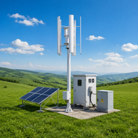 Éolienne verticale hybride H-50kw 50KW, raccordée au réseau ou hors réseau, 220V, faible vitesse de démarrage, rotor de 5,8m pour l'alimentation des stations de base
