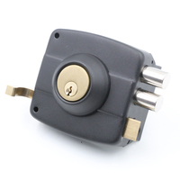 Serrures Modernes Haute Sécurité 100mm Noires Double Cylindre Serrure à Bouton de Porte Extérieure et Clés Serrure de Porte en Bois