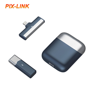 PIX-LINK SX960 fábrica al por mayor portátil 2,4G Micrófono estéreo inalámbrico entrevista en vivo al aire libre Mini micrófono de solapa con cancelación de ruido - Product Image 3