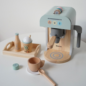 Style nordique nouveau Design gros en bois enfants populaire Simulation unisexe semblant jouer cuisine jouet ensemble <span class=keywords><strong>Machine</strong></span> à café pour les enfants - Product Image 5