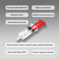 Adhésif époxy double seringue 24 ml, colle époxy transparente