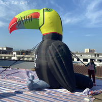 Toucan géant gonflable | Mascotte d'oiseau debout d'extérieur personnalisable de 4mH pour les fêtes d'enfants, les salons professionnels et les festivals