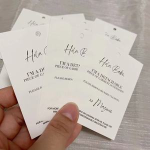 Etichette personalizzate per abbigliamento etichette personalizzate per vestiti con carta bianca biglietto altalena in rilievo con filo di corda etichette per vestiti - Product Image 4