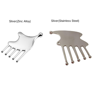 Multi-Function Stainless Steel Metal Facial Massager Gua Sha Hair Scalp Brush Scraping Board Mirror Surface Finish Neck Shoulder - Product Image 6
