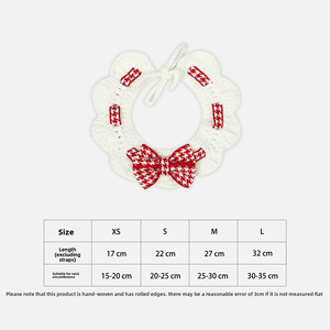 Handgemaakte Luxe Kat Hond Wol Gebreide Hals Sjaal Cartoon Stijl Brief <span class=keywords><strong>Print</strong></span> Patroon Duurzame Huisdier Sieraden Lint Kragen - Product Image 4