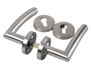 Satin Stainless Steel Classic Round Bend Tube with Escutcheon Parts Internal <strong>Lever</strong> Door <strong>Handle</strong> <strong>Lever</strong> Door <strong>Handle</strong> Interior - Product Image 2