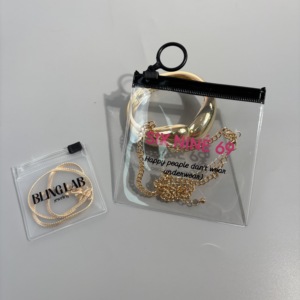 Custom Mini gioielli Packaging sacchetti di plastica PVC trasparente/smerigliato sacchetto di gioielli in vinile piccola borsa con cerniera con Logo - Product Image 6
