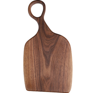 Planche à découper en bois de noyer noir, forme irrégulière, en bois massif, pour steak, pour la cuisine et les fêtes - Product Image 4