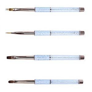Metal Handle Nylon Nail Art Liner <b>Brush</b> Ombre Oval Flat Stripe UV Gel Flower Painting Tool - Product Image 3
