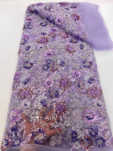 Ni. Ai sang trọng sequin hoa thêu ren <span class=keywords><strong>Net</strong></span> vải thêu đính cườm Ren Vải cô dâu sequin vải - Product Image 6