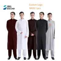 Muslim Clothing for Men, Arab Robe, Long Sleeve Thobe