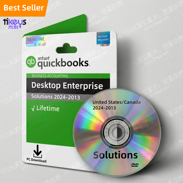 24/7 Chat QuickBook Desktop Enterprise Solutions 2024-2013 Lifetime DVD Disc Installation for 1PC Financial Accounting US CA