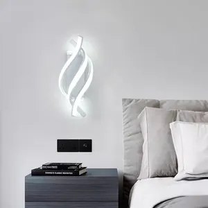 Superficie montata a spirale lampada da parete a LED moderna camera da letto Hotel sala da pranzo corridoio decorazione curva luce da parete