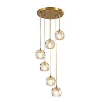 Lustre en cristal post-moderne de luxe léger, style nordique, pour salle à manger, chambre à coucher, tête de lit, escalier duplex, luminaires multi-têtes