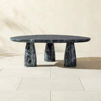 New Verde Alpi Marbre Table Basse Salon Canapé Centre Table Triangle Vert Marbre Table Basse