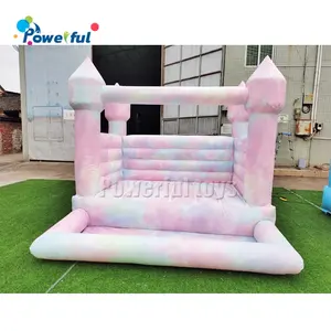 Tie-dye Top sales china inflatable bouncer bounce house bouncy castle jump baby with ball pit pool