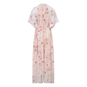 Haut <span class=keywords><strong>de</strong></span> gamme personnalisé chic soirée été <span class=keywords><strong>haute</strong></span> <span class=keywords><strong>couture</strong></span> robes luxe élégant volants manches chauve-souris imprimé fleuri en <span class=keywords><strong>mousseline</strong></span> <span class=keywords><strong>de</strong></span> <span class=keywords><strong>soie</strong></span> Maxi <span class=keywords><strong>robe</strong></span> - Product Image 2