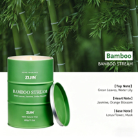 Vela aromática de lujo de cera de soja con aroma a cereza en frasco de hojalata, de un solo núcleo, para fragancia del hogar y logotipo personalizado