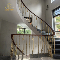 Rampe d'escalier sur mesure en alliage d'aluminium forgé à la main, style moderne et luxueux, garantie 1 an