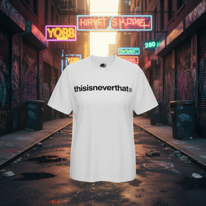 T-Shirt Oversize con Grafica Thisisneverthat, Stile Streetwear Y2k, Colore Bianco - Product Image 3