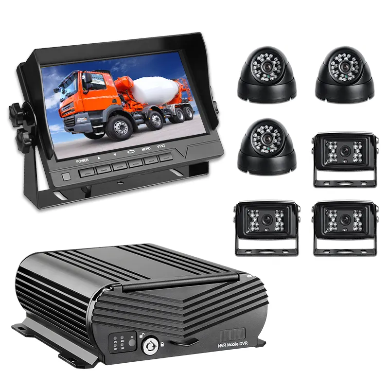 Surveillance & IP Cameras Mobile NVR Kit with 8CH 1080P IPC 4G GPS HDD MNVR 7inch Monitor and 6 pieces Cameras