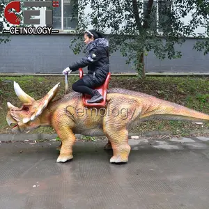 Best selling popular outdoor prank new style robotic rides Coin Operated Animatronic dinosaur rocking dinosaur ride