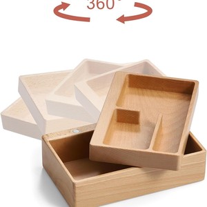 Porte-cartes de visite en bois massif, plateau magnétique, organisateur pour le rangement sur le bureau - Product Image 1