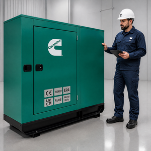 Groupe électrogène diesel Cummins à faible bruit de 20 kW, 50 kW, 60 kW, 80 kW, 90 kW, 100 kW, 120 kW, 50/60 Hz avec ATS pour l'alimentation de secours des petites usines - Product Image 2