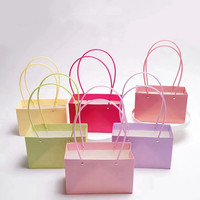 Sac à main Macaron imperméable, emballage de fleurs fraîches, boîtes en papier pour fleuriste, vente en gros