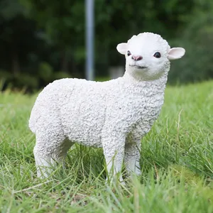 Trang Trí Vườn Nhựa Động Vật Lamb Figurine Cừu, Polyresin Lamb Kích Thước Cuộc Sống Cừu Tượng Vườn Ornament %