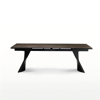 Meubles de maison de luxe de qualité supérieure, design élégant, table à manger extensible en céramique de grande taille avec plateau en céramique importée et base en verre