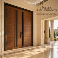 Porte d'entrée double sur mesure, fabrication directe, serrure intelligente, design antivol pour villas