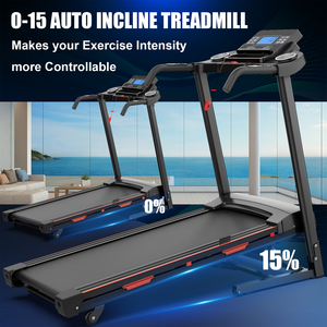 Tapis de course électrique pliable 2,5 CV pour entraînement <span class=keywords><strong>cardio</strong></span> à domicile, avec inclinaison automatique, robuste et puissant, idéal pour la maison et la salle de sport - Product Image 6