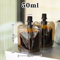 Pochettes souples personnalisées imprimées en gros, petites, avec bec verseur, marron mat, pour emballage de liquides (jus, café concentré)