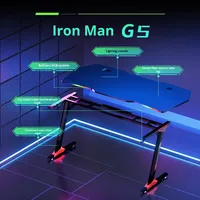 Bureau d'ordinateur en métal en forme de U Kingsen G5 E-Sports pour la maison, le bureau et les étudiants, table de jeu noire