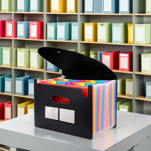 ที่จัดระเบียบไฟล์หีบเพลง24ช่อง A4ตัวอักษรสีสันสดใสใบเสร็จรายเดือนแบบพกพาทำจากพีวีซีและแฟ้มเอกสารขยายได้ - Product Image 5