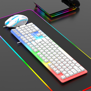<span class=keywords><strong>Clavier</strong></span> et <span class=keywords><strong>souris</strong></span> de jeu USB LED blancs personnalisés à 104 touches, combo pour ordinateur de bureau, <span class=keywords><strong>clavier</strong></span> et <span class=keywords><strong>souris</strong></span> filaires pour PC - Product Image 5