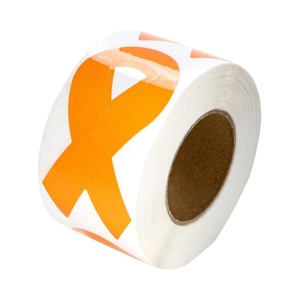 Autocollants de sensibilisation avec ruban orange, étiquettes autocollantes en vinyle BOPP pour activités promotionnelles - Product Image 1