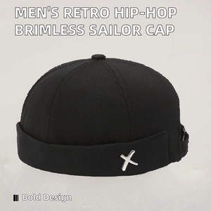 Gorro de Marinero Retro de Alta Calidad para <span class=keywords><strong>Hombre</strong></span>, Estilo Hip-Hop de Moda Urbana para Primavera y Otoño, <span class=keywords><strong>Gorra</strong></span> de Béisbol sin Visera de 6 Paneles - Product Image 2