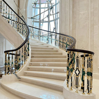 Rampe d'escalier et main courante en aluminium modernes sur mesure pour la décoration intérieure de villa avec hauteur réglable